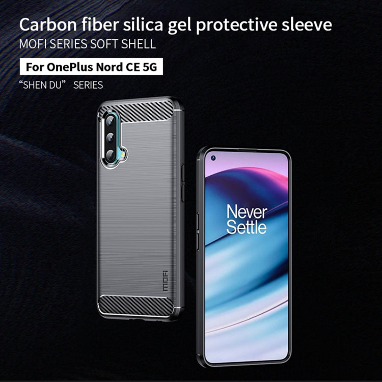 For OnePlus Nord CE 5G MOFI Gentleness Brushed Carbon Fiber Soft TPU Case(Red) - OnePlus Cases by MOFI | Online Shopping South Africa | PMC TechLife
