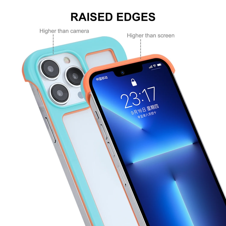 For iPhone 13 Pro ENKAY Frameless Hollow PC Case + Glass Film (Blue) - free shipping - PMC Jewellery - Order now!