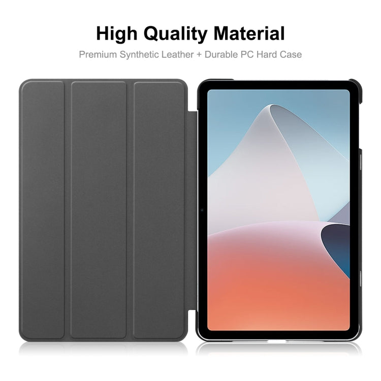 For OPPO Pad Air ENKAY Tri-fold Custer Texture Leather Smart Tablet Case(Black) - free shipping - PMc TechLife - Order now!