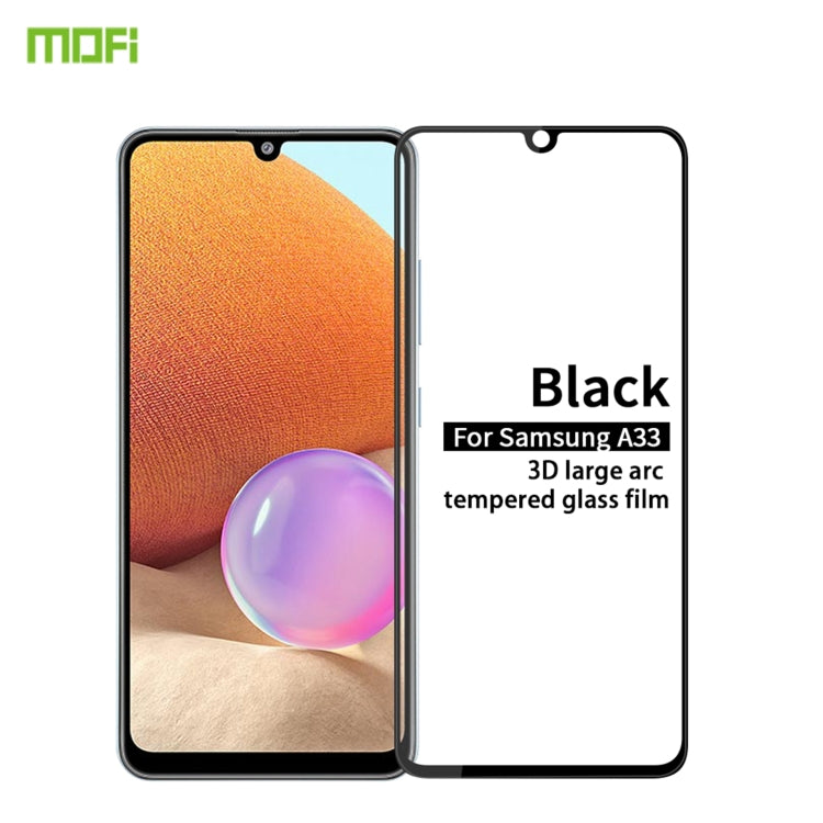For Samsung Galaxy A33 5G MOFI 9H 3D Explosion-proof Tempered Glass Film(Black) - Galaxy Tempered Glass by MOFI | Online Shopping South Africa | PMC TechLife | Buy Now Pay Later Mobicred