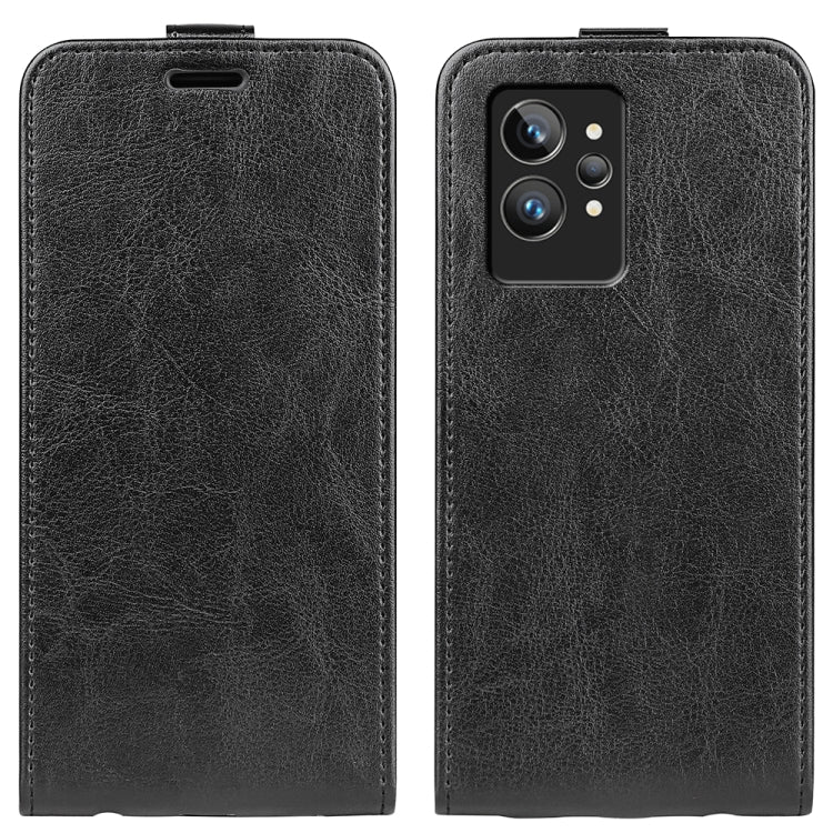 For OPPO Realme GT2 Pro 5G R64 Texture Vertical Flip Leather Phone Case(Black) - Realme Cases by PMC TechLife | Online Shopping South Africa | PMC TechLife | Buy Now Pay Later Mobicred