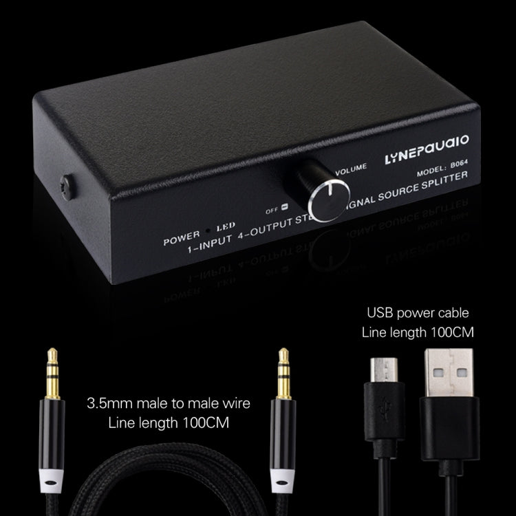 1 In 4 Out Audio Frequency Signal Splitter Distribute Device, Non Consumption, 3.5mm Interface Output -  by PMC TechLife | Online Shopping South Africa | PMC TechLife | Buy Now Pay Later Mobicred
