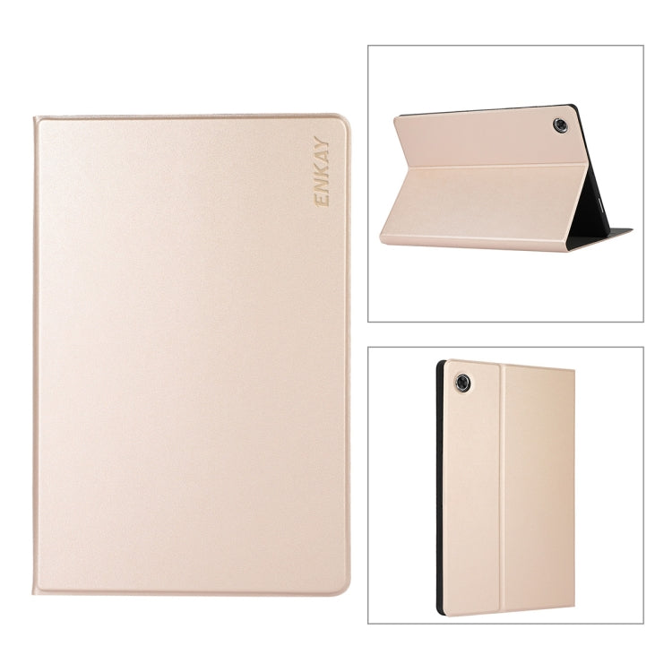 For Samsung Galaxy Tab A8 10.5 2021 X200/X205 ENKAY Leather Stand Smart Tablet Case(Gold) - free shipping - PMc TechLife - Order now!