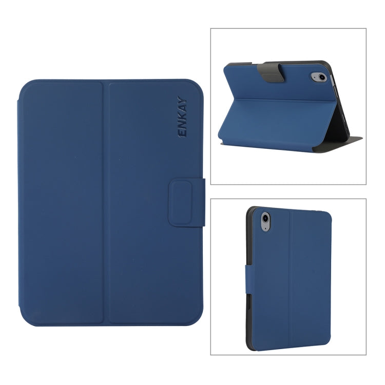 For iPad mini 2024 / mini 6 ENKAY Leather Stand Smart Tablet Case(Dark Blue) - free shipping - PMc TechLife - Order now!