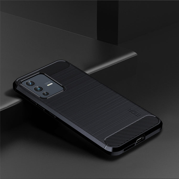 For vivo V23 5G/S12 MOFI Gentleness Series Brushed Texture Carbon Fiber Soft TPU Phone Case(Blue) - free shipping - PMC TechLife - Order now!