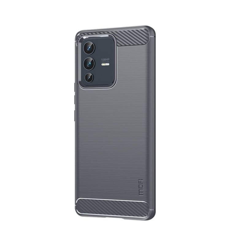 For vivo V23 5G/S12 MOFI Gentleness Series Brushed Texture Carbon Fiber Soft TPU Phone Case(Gray) - vivo Cases by MOFI | Online Shopping South Africa | PMC TechLife | Buy Now Pay Later Mobicred