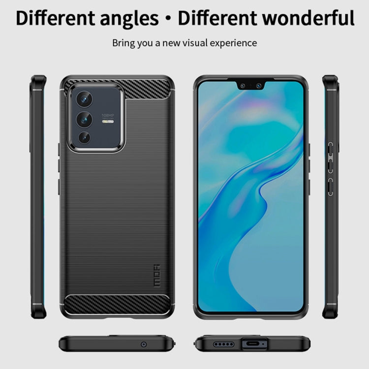 For vivo V23 5G/S12 MOFI Gentleness Series Brushed Texture Carbon Fiber Soft TPU Phone Case(Gray) - vivo Cases by MOFI | Online Shopping South Africa | PMC TechLife | Buy Now Pay Later Mobicred