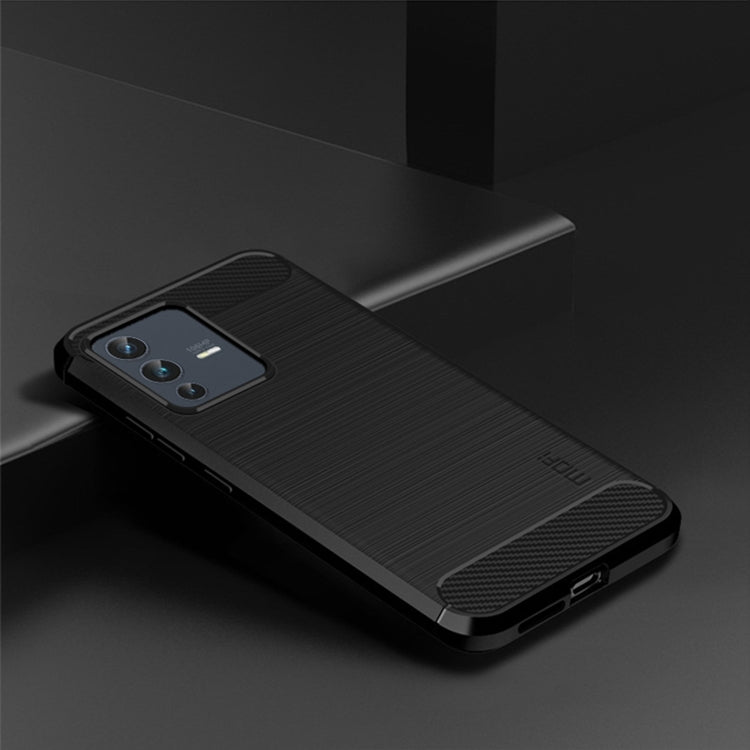 For vivo V23 Pro /S12 Pro MOFI Gentleness Series Brushed Texture Carbon Fiber Soft TPU Phone Case(Black) - vivo Cases by MOFI | Online Shopping South Africa | PMC TechLife
