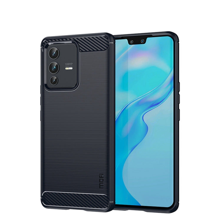 For vivo V23 Pro /S12 Pro MOFI Gentleness Series Brushed Texture Carbon Fiber Soft TPU Phone Case(Blue) - vivo Cases by MOFI | Online Shopping South Africa | PMC TechLife