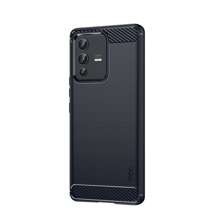 For vivo V23 Pro /S12 Pro MOFI Gentleness Series Brushed Texture Carbon Fiber Soft TPU Phone Case(Blue) - vivo Cases by MOFI | Online Shopping South Africa | PMC TechLife