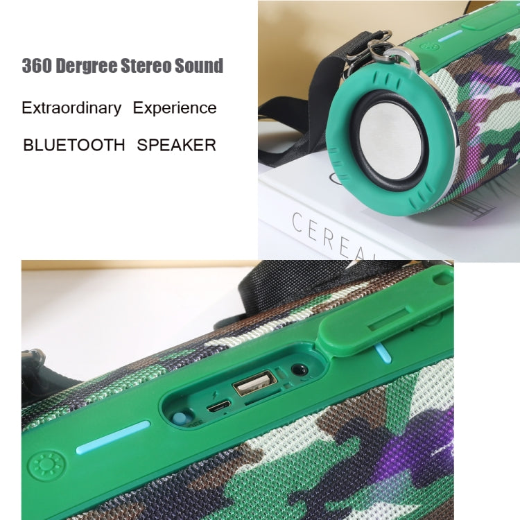 T&G TG642 RGB Light Waterproof  Portable Bluetooth Speaker Support FM / TF Card(Camouflage) - free shipping - PMC Jewellery - Order now!