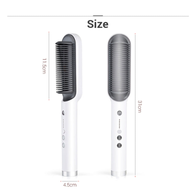 K-SKIN KD380 Hair Straightener Electric Straight Hair Curler Comb Brush PTC Heating Ceramic Straight Hair Brush, UK Plug (White) - free shipping - PMC TechLife - Order now!