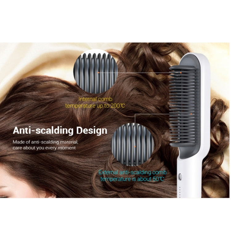 K-SKIN KD380 Hair Straightener Electric Straight Hair Curler Comb Brush PTC Heating Ceramic Straight Hair Brush, UK Plug (White) - free shipping - PMC TechLife - Order now!