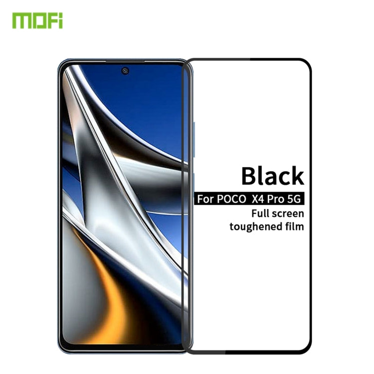 For Xiaomi Poco X4 Pro 5G MOFI 9H 2.5D Full Screen Tempered Glass Film(Black) - Poco X4 Pro 5G Tempered Glass by MOFI | Online Shopping South Africa | PMC TechLife