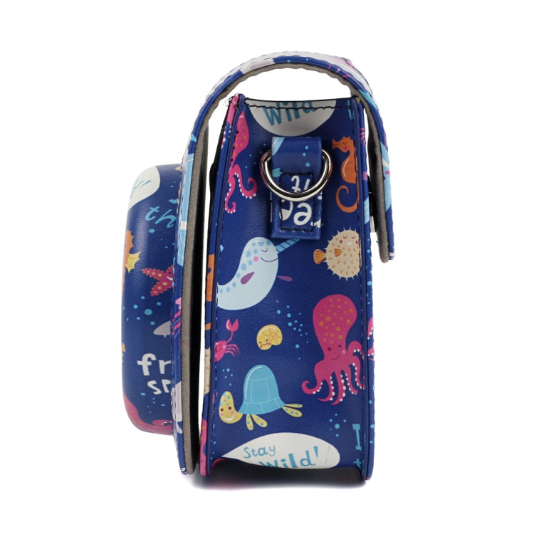 Ocean World Pattern Full Body Camera PU Leather Case Bag with Strap for FUJIFILM instax mini 9 / mini 8+ / mini 8 - Leather Bag by PMC TechLife | Online Shopping South Africa | PMC TechLife | Buy Now Pay Later Mobicred