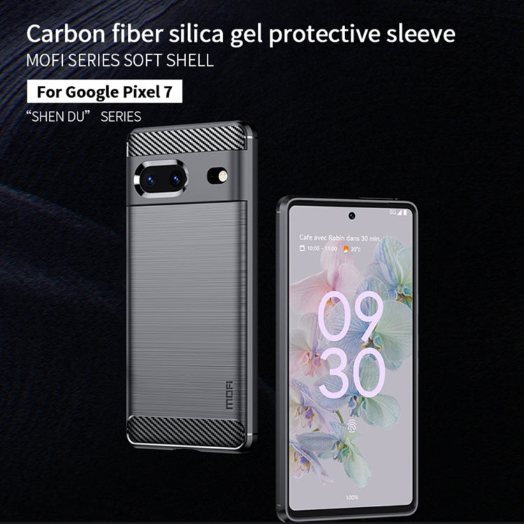 For Google pixel 7 5G MOFI Gentleness Series Brushed Texture Carbon Fiber TPU Phone Case(Black) - free shipping - PMC TechLife - Order now!