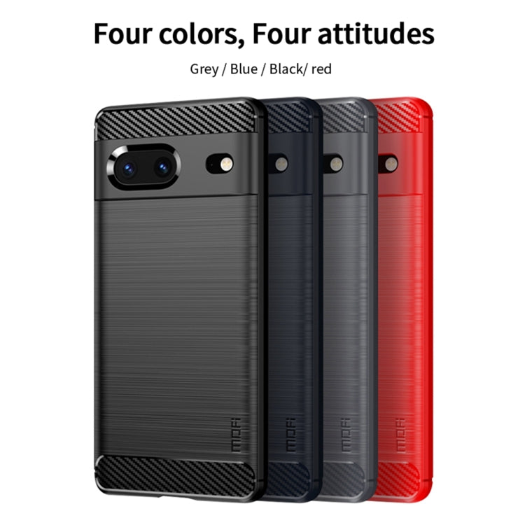 For Google pixel 7 5G MOFI Gentleness Series Brushed Texture Carbon Fiber TPU Phone Case(Black) - free shipping - PMC TechLife - Order now!