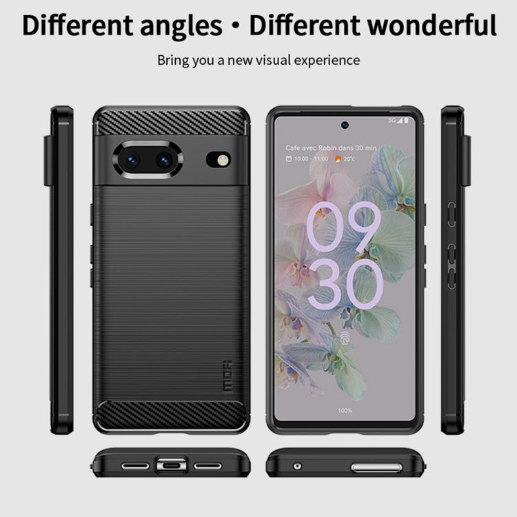 For Google pixel 7 5G MOFI Gentleness Series Brushed Texture Carbon Fiber TPU Phone Case(Black) - free shipping - PMC TechLife - Order now!