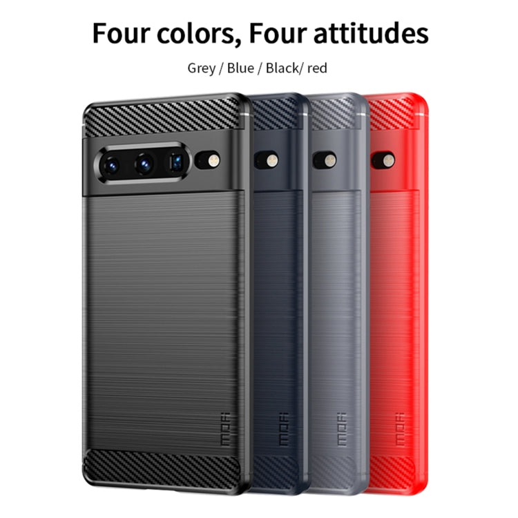 For Google pixel 7 Pro 5G MOFI Gentleness Series Brushed Texture Carbon Fiber TPU Phone Case(Blue) - free shipping - PMC TechLife - Order now!