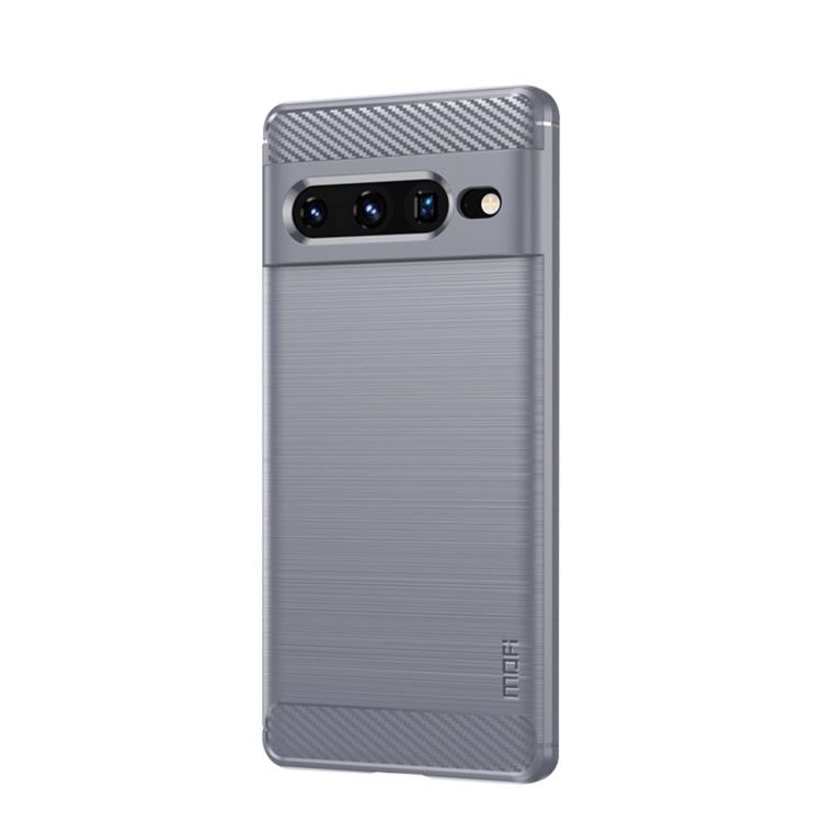 For Google pixel 7 Pro 5G MOFI Gentleness Series Brushed Texture Carbon Fiber TPU Phone Case(Gray) - free shipping - PMC TechLife - Order now!