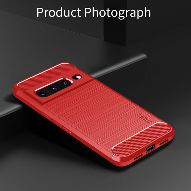 For Google pixel 7 Pro 5G MOFI Gentleness Series Brushed Texture Carbon Fiber TPU Phone Case(Red) - Google Cases by MOFI | Online Shopping South Africa | PMC TechLife | Buy Now Pay Later Mobicred