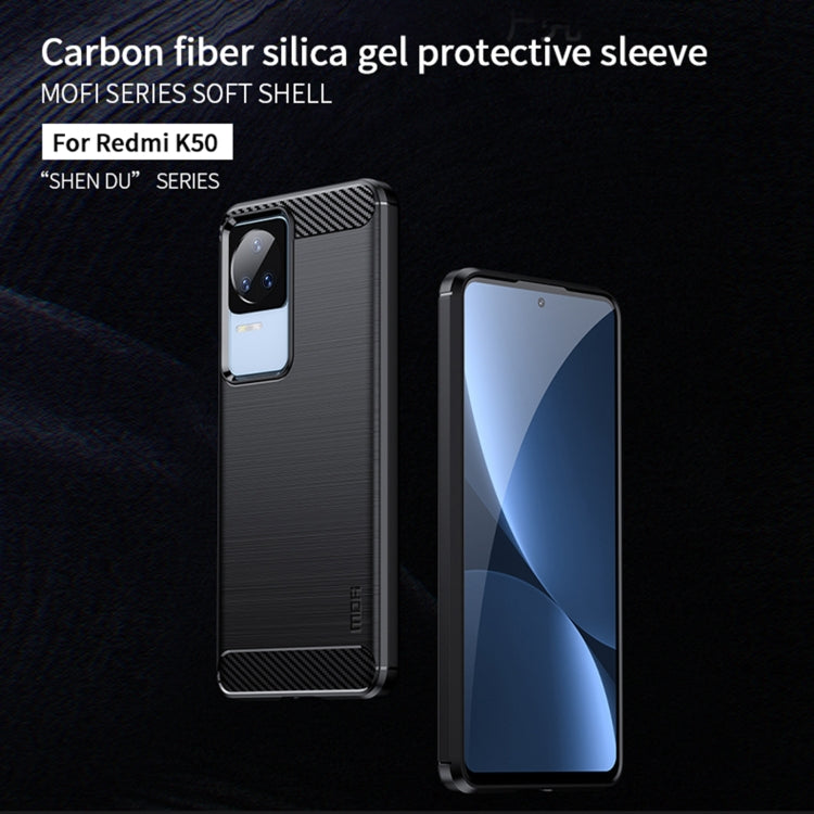 For Xiaomi Redmi K40S MOFI Gentleness Brushed Carbon Fiber Soft TPU Case(Blue) - Xiaomi Cases by MOFI | Online Shopping South Africa | PMC TechLife | Buy Now Pay Later Mobicred