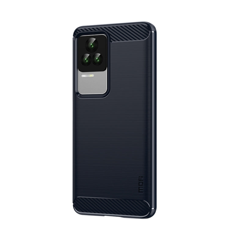 For Xiaomi Redmi K50 / K50 Pro MOFI Gentleness Brushed Carbon Fiber Soft TPU Case(Blue) - Xiaomi Cases by MOFI | Online Shopping South Africa | PMC TechLife | Buy Now Pay Later Mobicred