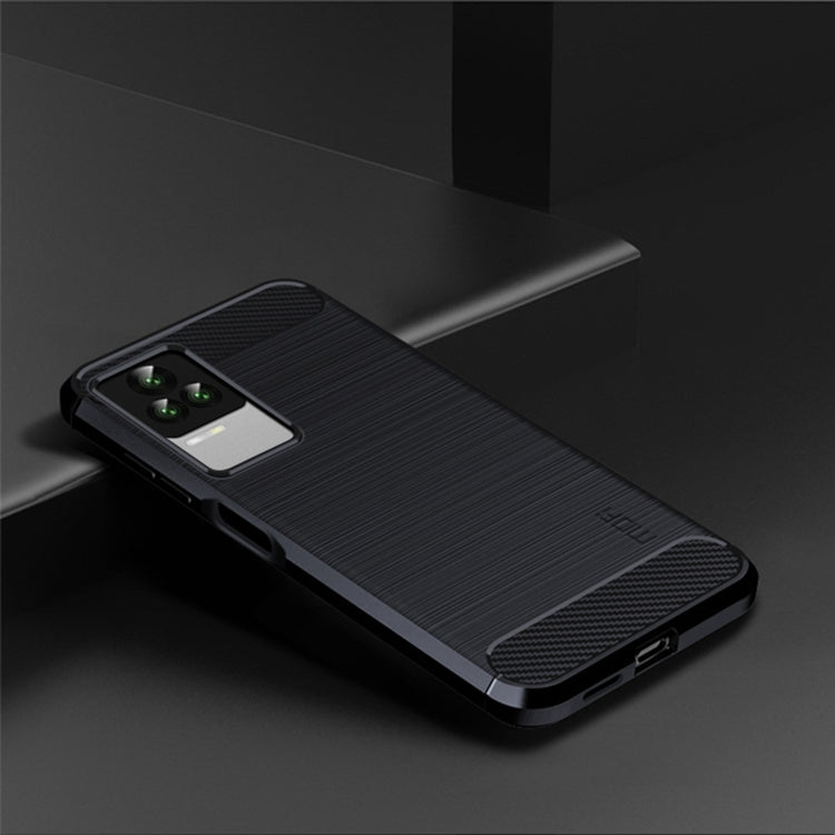 For Xiaomi Redmi K50 / K50 Pro MOFI Gentleness Brushed Carbon Fiber Soft TPU Case(Blue) - Xiaomi Cases by MOFI | Online Shopping South Africa | PMC TechLife | Buy Now Pay Later Mobicred