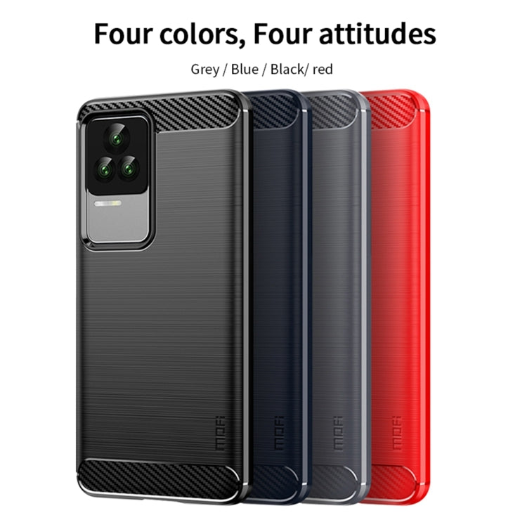 For Xiaomi Redmi K50 / K50 Pro MOFI Gentleness Brushed Carbon Fiber Soft TPU Case(Blue) - Xiaomi Cases by MOFI | Online Shopping South Africa | PMC TechLife | Buy Now Pay Later Mobicred