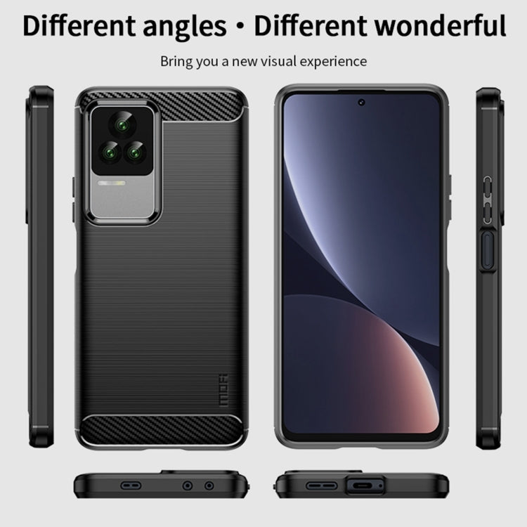 For Xiaomi Redmi K50 / K50 Pro MOFI Gentleness Brushed Carbon Fiber Soft TPU Case(Gray) - Xiaomi Cases by MOFI | Online Shopping South Africa | PMC TechLife | Buy Now Pay Later Mobicred