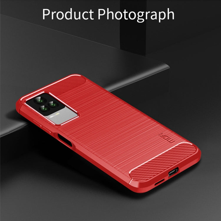 For Xiaomi Redmi K50 / K50 Pro MOFI Gentleness Brushed Carbon Fiber Soft TPU Case(Red) - Xiaomi Cases by MOFI | Online Shopping South Africa | PMC TechLife | Buy Now Pay Later Mobicred