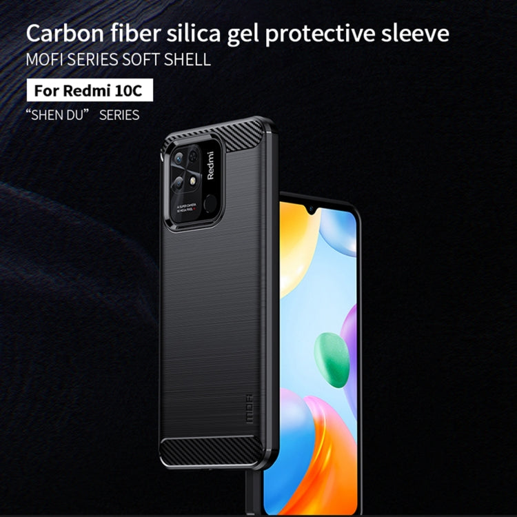 For Xiaomi Redmi 10C MOFI Gentleness Brushed Carbon Fiber Soft TPU Case(Blue) - Xiaomi Cases by MOFI | Online Shopping South Africa | PMC TechLife | Buy Now Pay Later Mobicred
