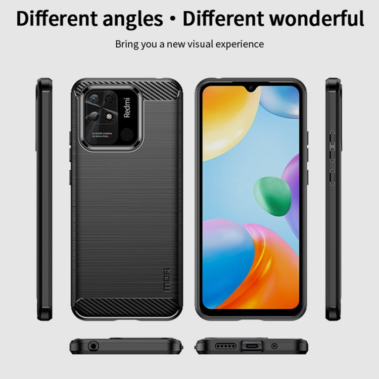 For Xiaomi Redmi 10C MOFI Gentleness Brushed Carbon Fiber Soft TPU Case(Gray) - Xiaomi Cases by MOFI | Online Shopping South Africa | PMC TechLife | Buy Now Pay Later Mobicred