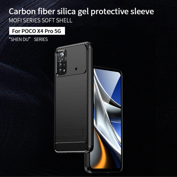 For Xiaomi Poco X4 Pro 5G MOFI Gentleness Brushed Carbon Fiber Soft TPU Case(Black) - Xiaomi Cases by MOFI | Online Shopping South Africa | PMC TechLife | Buy Now Pay Later Mobicred