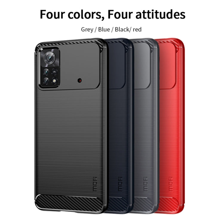 For Xiaomi Poco X4 Pro 5G MOFI Gentleness Brushed Carbon Fiber Soft TPU Case(Black) - Xiaomi Cases by MOFI | Online Shopping South Africa | PMC TechLife | Buy Now Pay Later Mobicred
