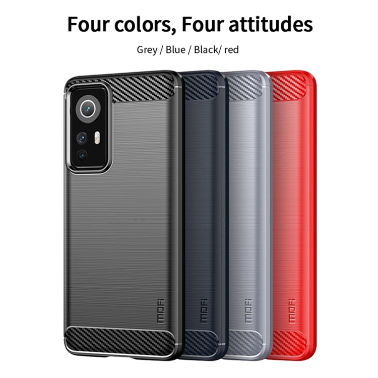 For Xiaomi 12 / 12X MOFI Gentleness Brushed Carbon Fiber Soft TPU Case(Black) - Xiaomi Cases by MOFI | Online Shopping South Africa | PMC TechLife | Buy Now Pay Later Mobicred