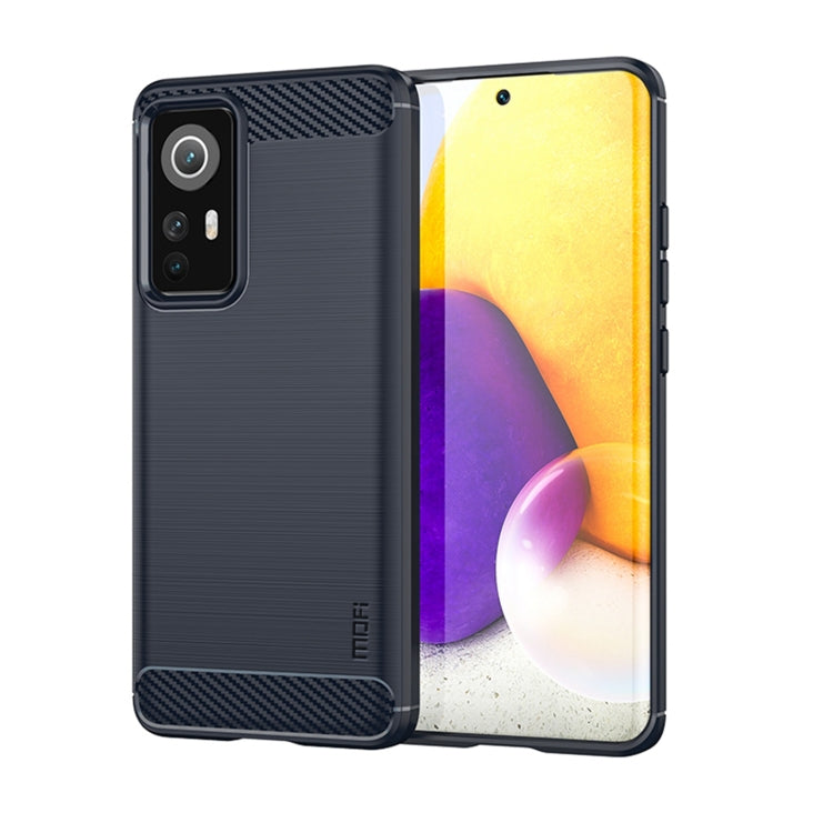 For Xiaomi 12 / 12X MOFI Gentleness Brushed Carbon Fiber Soft TPU Case(Blue) - Xiaomi Cases by MOFI | Online Shopping South Africa | PMC TechLife | Buy Now Pay Later Mobicred