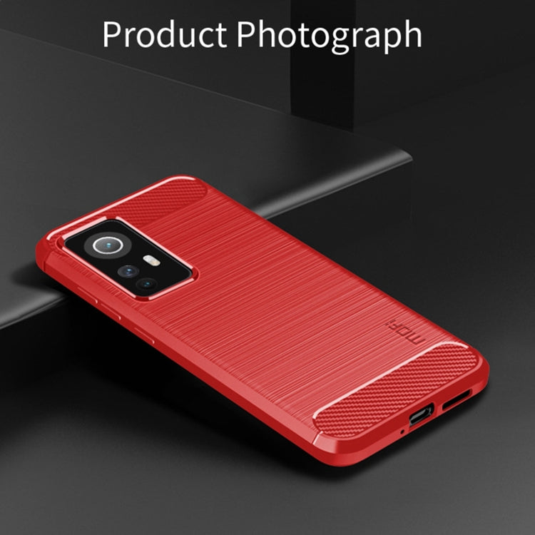 For Xiaomi 12 / 12X MOFI Gentleness Brushed Carbon Fiber Soft TPU Case(Red) - Xiaomi Cases by MOFI | Online Shopping South Africa | PMC TechLife | Buy Now Pay Later Mobicred