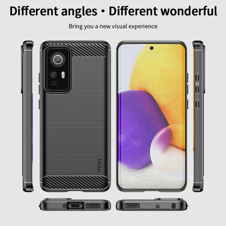 For Xiaomi 12 / 12X MOFI Gentleness Brushed Carbon Fiber Soft TPU Case(Red) - Xiaomi Cases by MOFI | Online Shopping South Africa | PMC TechLife | Buy Now Pay Later Mobicred