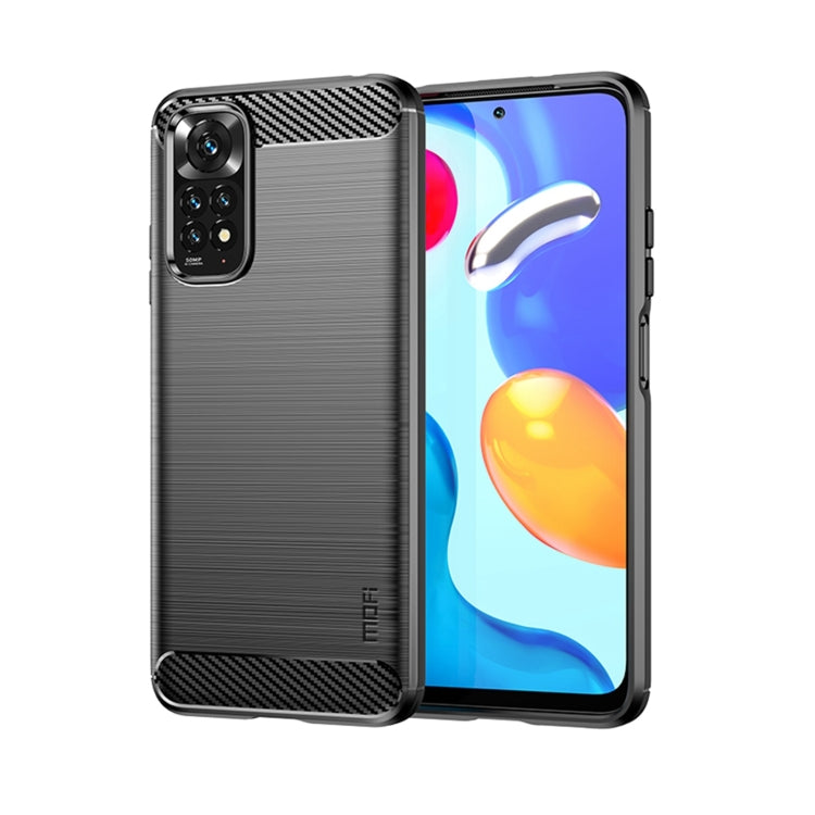 For Xiaomi Redmi Note 11 4G Global / Note 11S 4G MOFI Gentleness Brushed Carbon Fiber TPU Case(Black) - Xiaomi Cases by MOFI | Online Shopping South Africa | PMC TechLife | Buy Now Pay Later Mobicred