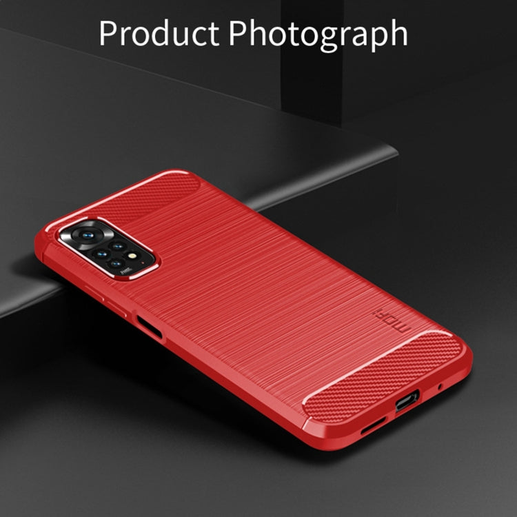 For Xiaomi Redmi Note 11 4G Global / Note 11S 4G MOFI Gentleness Brushed Carbon Fiber TPU Case(Red) - Xiaomi Cases by MOFI | Online Shopping South Africa | PMC TechLife | Buy Now Pay Later Mobicred