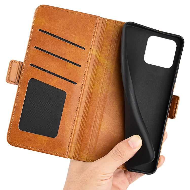 For Blackview A55 Pro Dual-side Magnetic Buckle Leather Phone Case(Yellow) - More Brand by PMC TechLife | Online Shopping South Africa | PMC TechLife | Buy Now Pay Later Mobicred