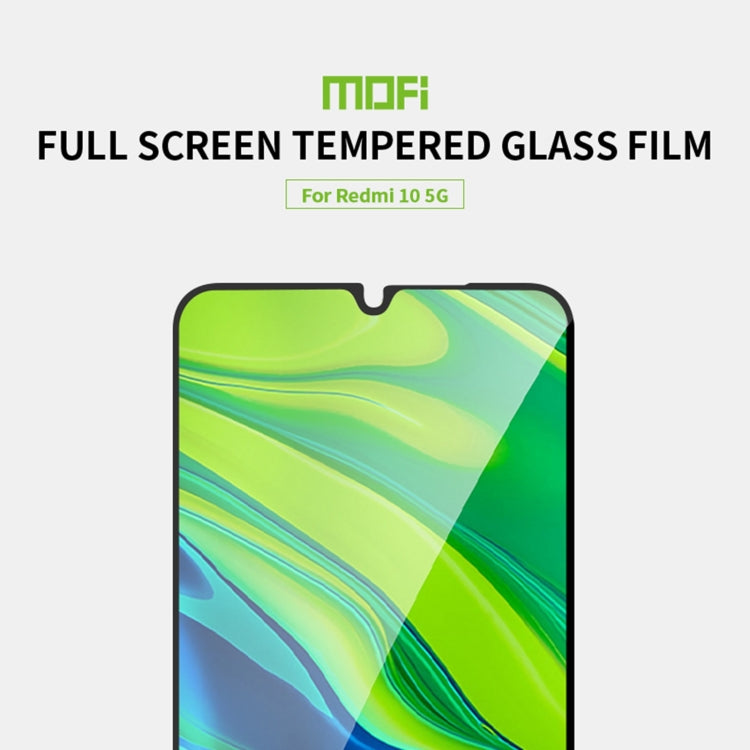 For Xiaomi Redmi 10 5G MOFI 9H 2.5D Full Screen Tempered Glass Film(Black) -  by MOFI | Online Shopping South Africa | PMC TechLife