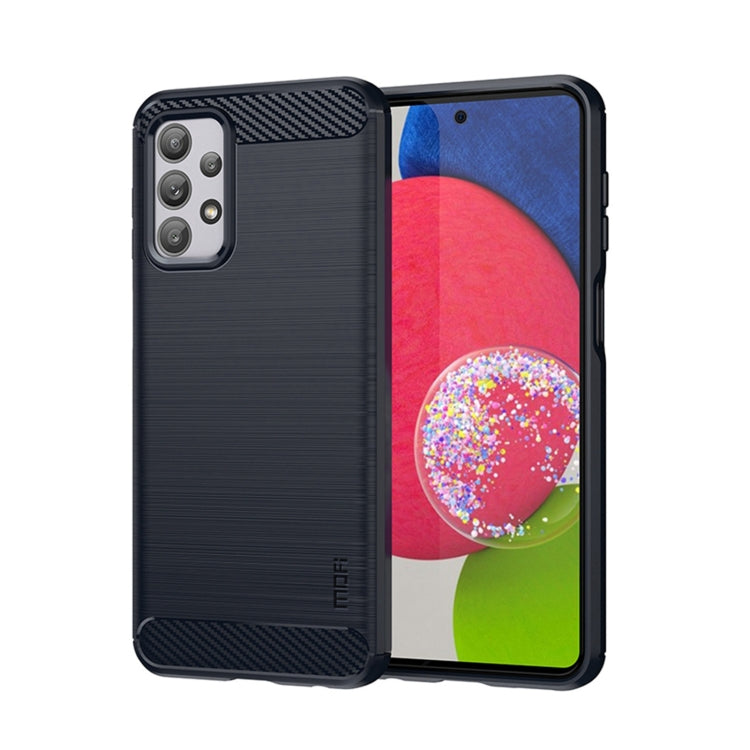 For Samsung Galaxy A23 / M23 / F23 MOFI Gentleness Series Brushed Texture Carbon Fiber Soft TPU Case(Blue) - Galaxy Phone Cases by MOFI | Online Shopping South Africa | PMC TechLife | Buy Now Pay Later Mobicred
