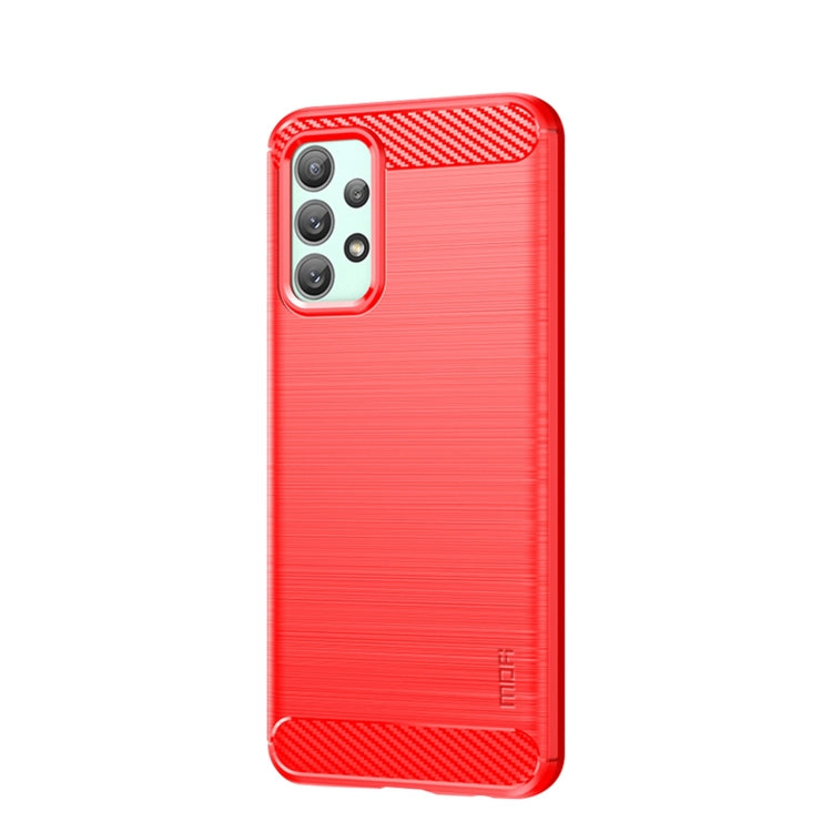 For Samsung Galaxy A23 / M23 / F23 MOFI Gentleness Series Brushed Texture Carbon Fiber Soft TPU Case(Red) - Galaxy Phone Cases by MOFI | Online Shopping South Africa | PMC TechLife | Buy Now Pay Later Mobicred