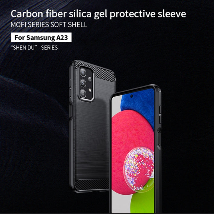 For Samsung Galaxy A23 / M23 / F23 MOFI Gentleness Series Brushed Texture Carbon Fiber Soft TPU Case(Red) - Galaxy Phone Cases by MOFI | Online Shopping South Africa | PMC TechLife | Buy Now Pay Later Mobicred