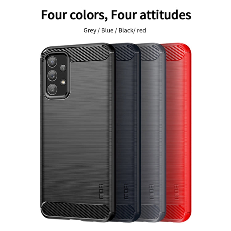 For Samsung Galaxy A23 / M23 / F23 MOFI Gentleness Series Brushed Texture Carbon Fiber Soft TPU Case(Red) - Galaxy Phone Cases by MOFI | Online Shopping South Africa | PMC TechLife | Buy Now Pay Later Mobicred