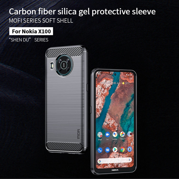For Nokia X100 MOFI Gentleness Series Brushed Texture Carbon Fiber TPU Phone Case(Blue) - Nokia Cases by MOFI | Online Shopping South Africa | PMC TechLife | Buy Now Pay Later Mobicred