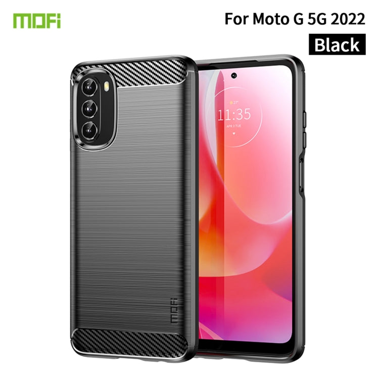 For Motorola Moto G 5G 2022 MOFI Gentleness Series Brushed Texture Carbon Fiber TPU Phone Case(Black) - Motorola Cases by MOFI | Online Shopping South Africa | PMC TechLife