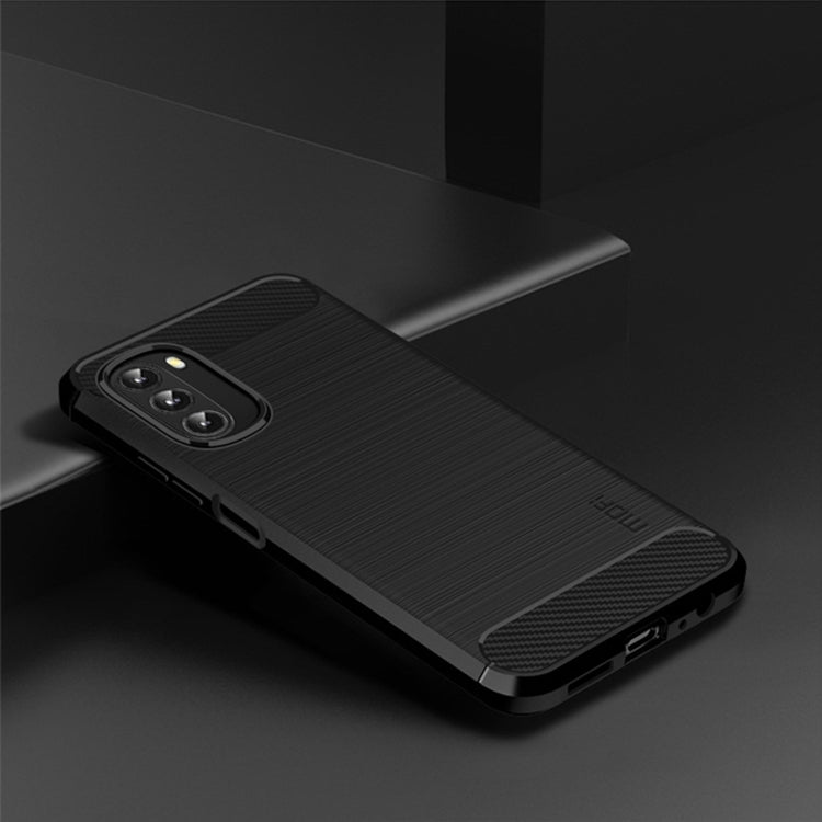 For Motorola Moto G 5G 2022 MOFI Gentleness Series Brushed Texture Carbon Fiber TPU Phone Case(Black) - Motorola Cases by MOFI | Online Shopping South Africa | PMC TechLife